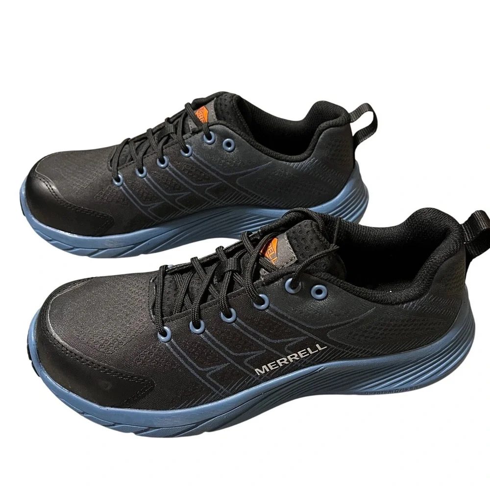 Merrell Moab Flight Carbon Fiber Safety‎ Toe Work Shoes Black Blue Men's 7.5 M